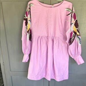 Free People Lavender Pink medium embroidered worn once washed hung to dry